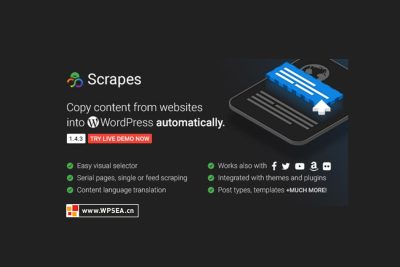 [汉化] Scrapes v2.3.0 自动内容采集内容爬虫WordPress采集插件