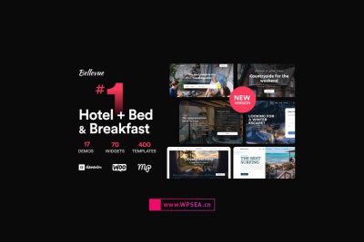 Hotel + Bed and Breakfast 酒店+住宿早餐预订日历主题 Bellevue Hotel v4.2