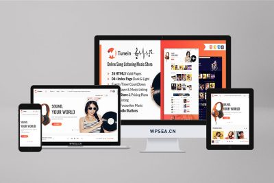 Tunein 在线音乐商店和广播电台 HTML 模板