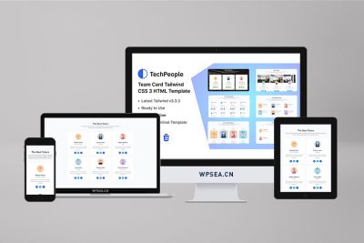 TechPeople 团队成员展示 Tailwind CSS 3 HTML 网站模板