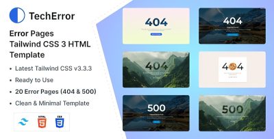 TechError - 404错误页面HTML模板