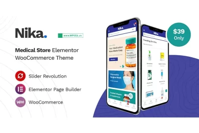 Nika v1.2.12 医疗商店Elementor WooCommerce主题