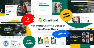 Charifund v1.3.0 – 专为慈善和非营利组织打造的WordPress汉化主题