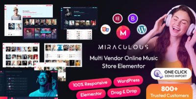 Miraculous - 多供应商在线音乐商店 Elementor WordPress 主题